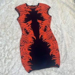RVN orange and blue mini dress